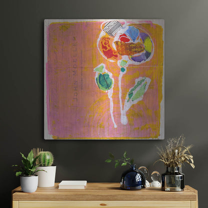 Luxe Metal Art 'Pink Blooms' by St. Hilaire Elizabeth, Metal Wall Art,24x24