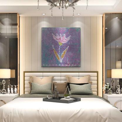 Luxe Metal Art 'Violet Tulip' by St. Hilaire Elizabeth, Metal Wall Art,36x36