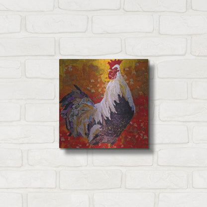 Luxe Metal Art 'Cock-A-Doodle D' by St. Hilaire Elizabeth, Metal Wall Art,12x12
