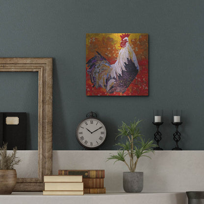 Luxe Metal Art 'Cock-A-Doodle D' by St. Hilaire Elizabeth, Metal Wall Art,12x12