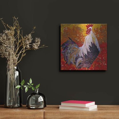 Luxe Metal Art 'Cock-A-Doodle D' by St. Hilaire Elizabeth, Metal Wall Art,12x12