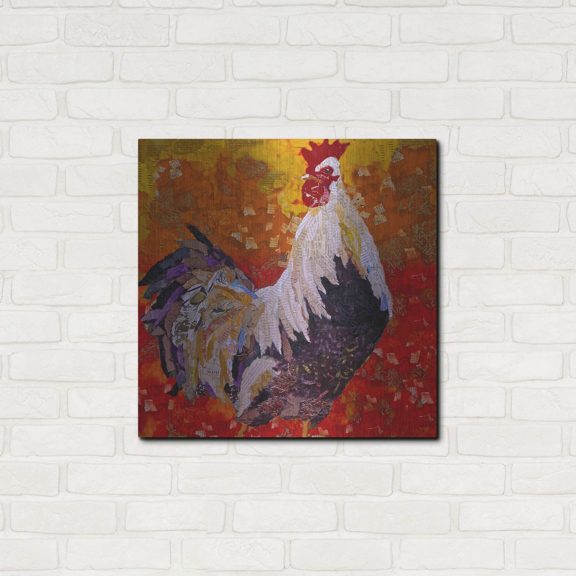 Luxe Metal Art 'Cock-A-Doodle D' by St. Hilaire Elizabeth, Metal Wall Art,24x24