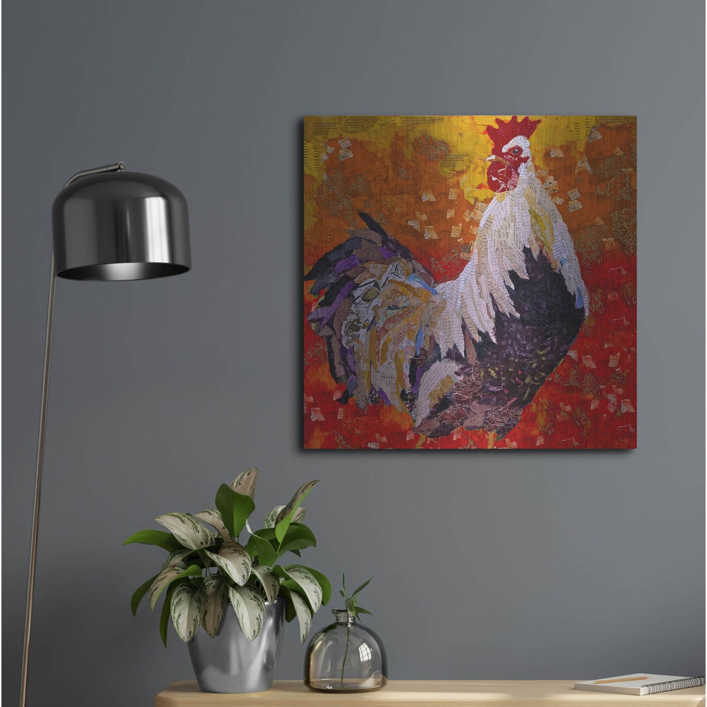 Luxe Metal Art 'Cock-A-Doodle D' by St. Hilaire Elizabeth, Metal Wall Art,24x24
