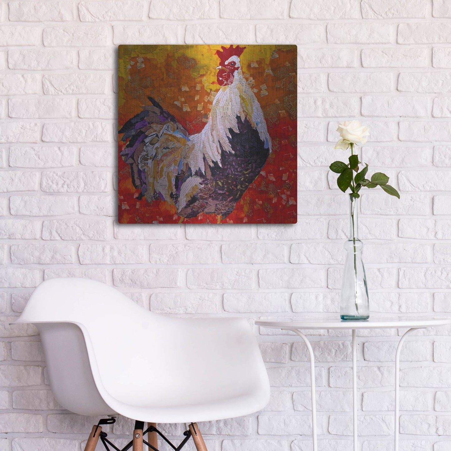 Luxe Metal Art 'Cock-A-Doodle D' by St. Hilaire Elizabeth, Metal Wall Art,24x24