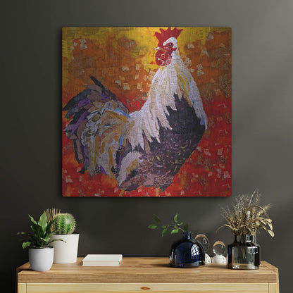 Luxe Metal Art 'Cock-A-Doodle D' by St. Hilaire Elizabeth, Metal Wall Art,24x24