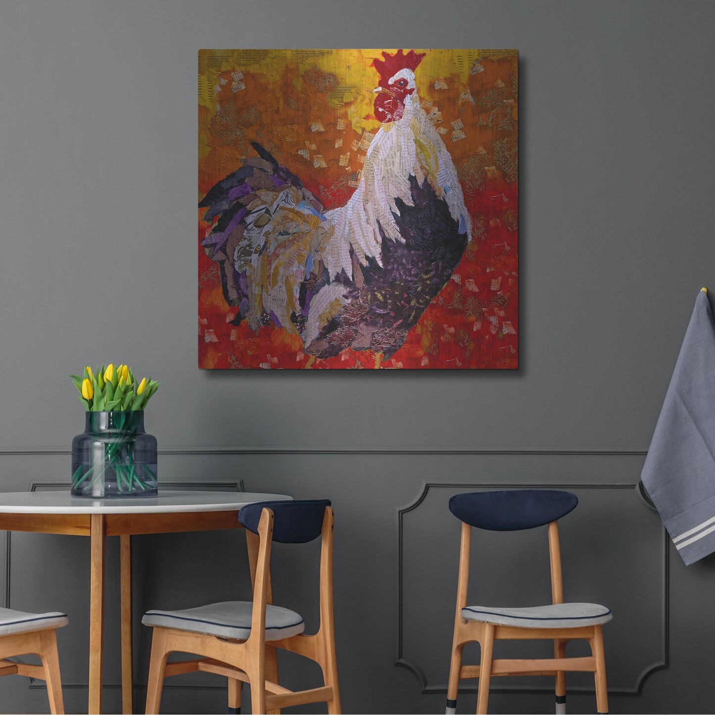 Luxe Metal Art 'Cock-A-Doodle D' by St. Hilaire Elizabeth, Metal Wall Art,36x36