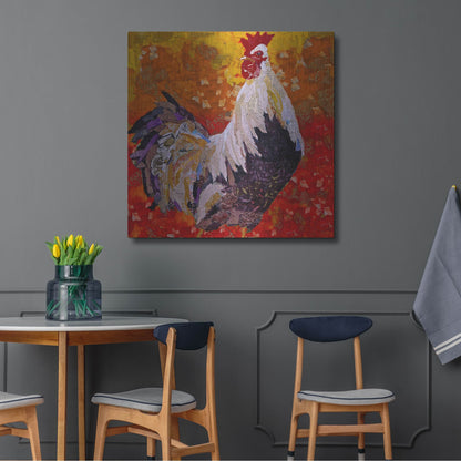 Luxe Metal Art 'Cock-A-Doodle D' by St. Hilaire Elizabeth, Metal Wall Art,36x36