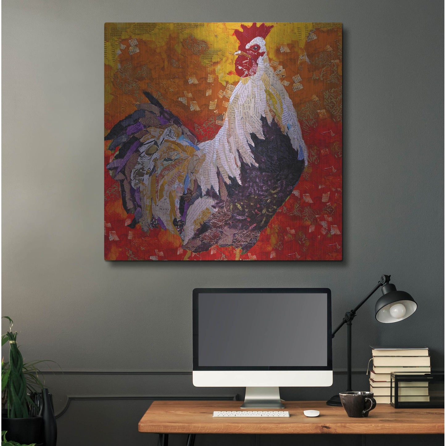 Luxe Metal Art 'Cock-A-Doodle D' by St. Hilaire Elizabeth, Metal Wall Art,36x36