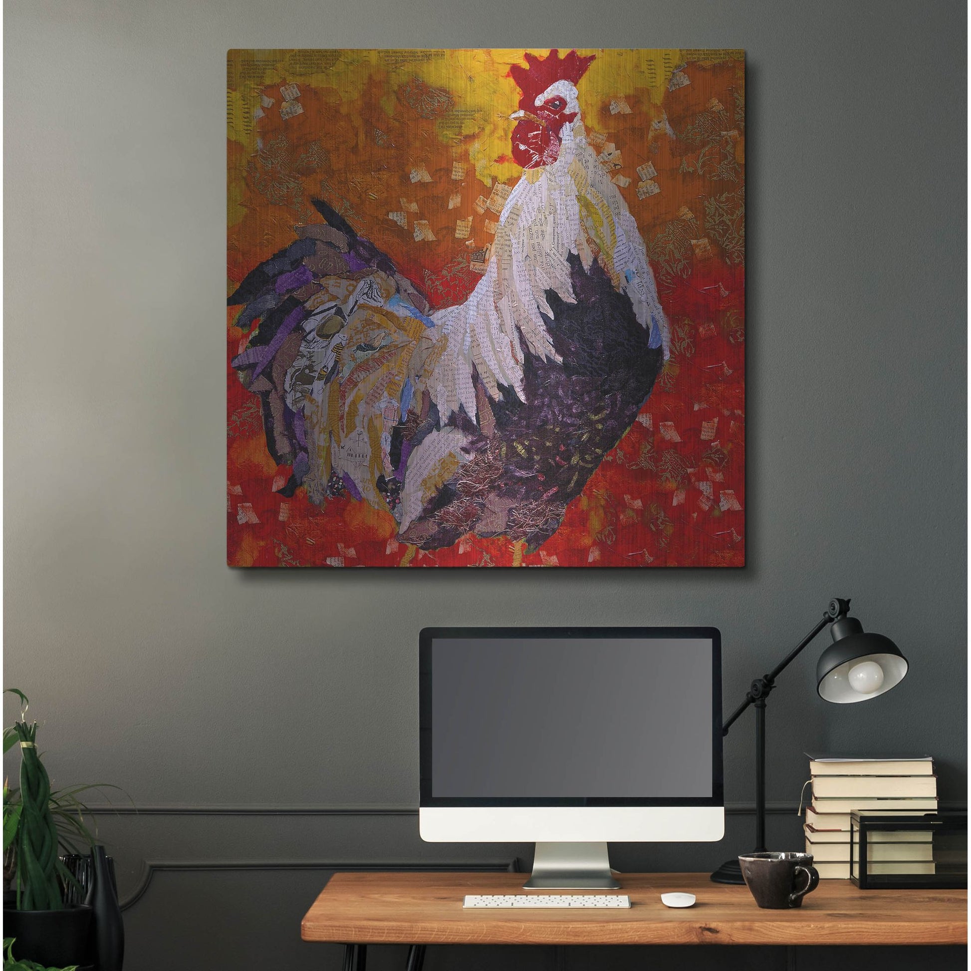 Luxe Metal Art 'Cock-A-Doodle D' by St. Hilaire Elizabeth, Metal Wall Art,36x36