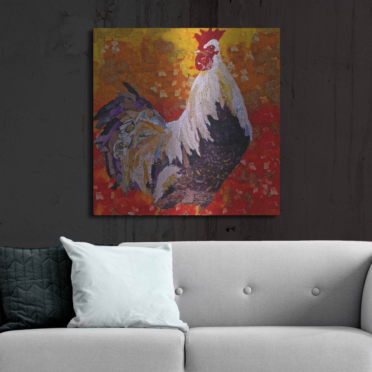 Luxe Metal Art 'Cock-A-Doodle D' by St. Hilaire Elizabeth, Metal Wall Art,36x36