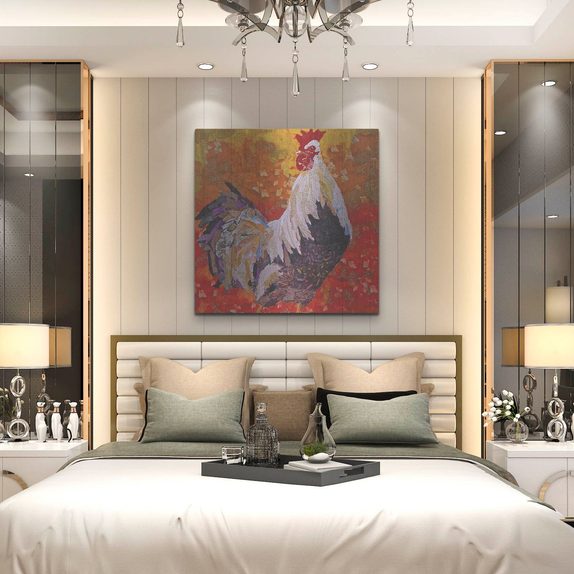 Luxe Metal Art 'Cock-A-Doodle D' by St. Hilaire Elizabeth, Metal Wall Art,36x36