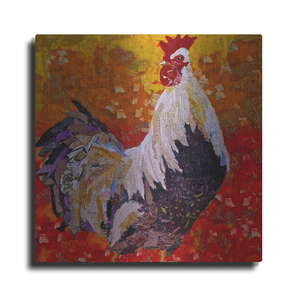 Luxe Metal Art 'Cock-A-Doodle D' by St. Hilaire Elizabeth, Metal Wall Art