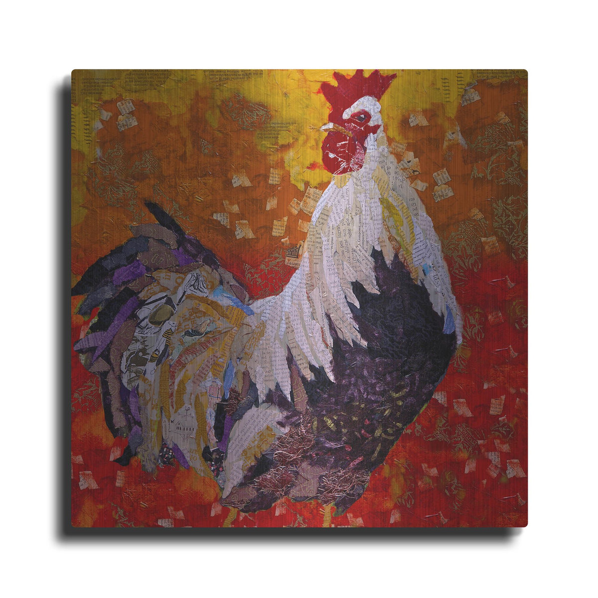Luxe Metal Art 'Cock-A-Doodle D' by St. Hilaire Elizabeth, Metal Wall Art