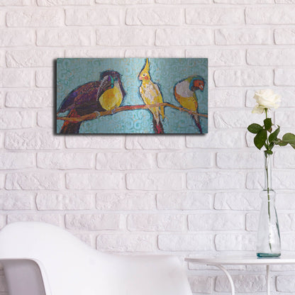 Luxe Metal Art 'Birds on a Wire' by St. Hilaire Elizabeth, Metal Wall Art,24x12