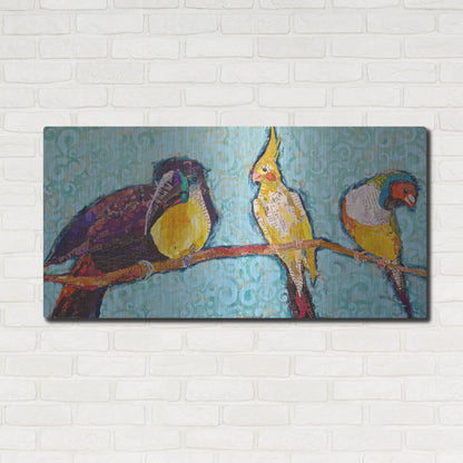 Luxe Metal Art 'Birds on a Wire' by St. Hilaire Elizabeth, Metal Wall Art,48x24