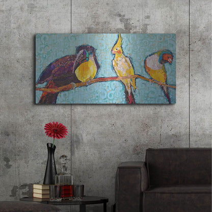 Luxe Metal Art 'Birds on a Wire' by St. Hilaire Elizabeth, Metal Wall Art,48x24