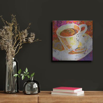Luxe Metal Art 'Cafe au Lait' by St. Hilaire Elizabeth, Metal Wall Art,12x12