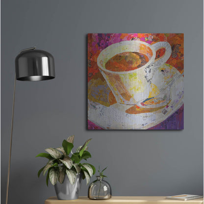 Luxe Metal Art 'Cafe au Lait' by St. Hilaire Elizabeth, Metal Wall Art,24x24