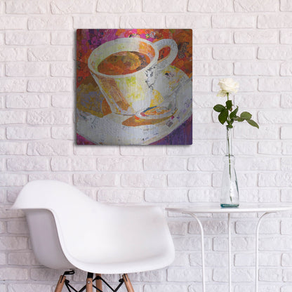 Luxe Metal Art 'Cafe au Lait' by St. Hilaire Elizabeth, Metal Wall Art,24x24