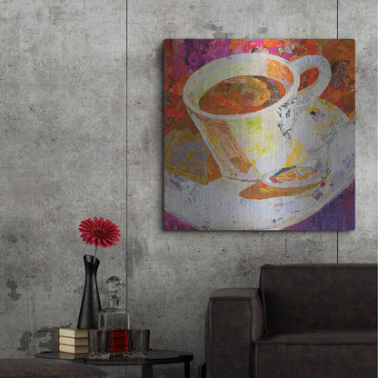 Luxe Metal Art 'Cafe au Lait' by St. Hilaire Elizabeth, Metal Wall Art,36x36