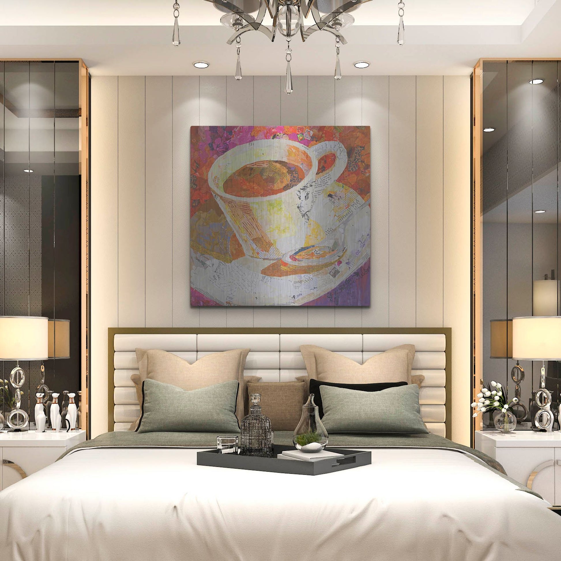 Luxe Metal Art 'Cafe au Lait' by St. Hilaire Elizabeth, Metal Wall Art,36x36