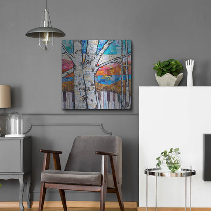 Luxe Metal Art 'Birch Keys 2' by St. Hilaire Elizabeth, Metal Wall Art,24x24