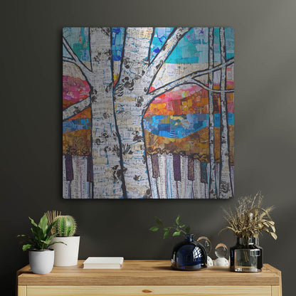 Luxe Metal Art 'Birch Keys 2' by St. Hilaire Elizabeth, Metal Wall Art,24x24