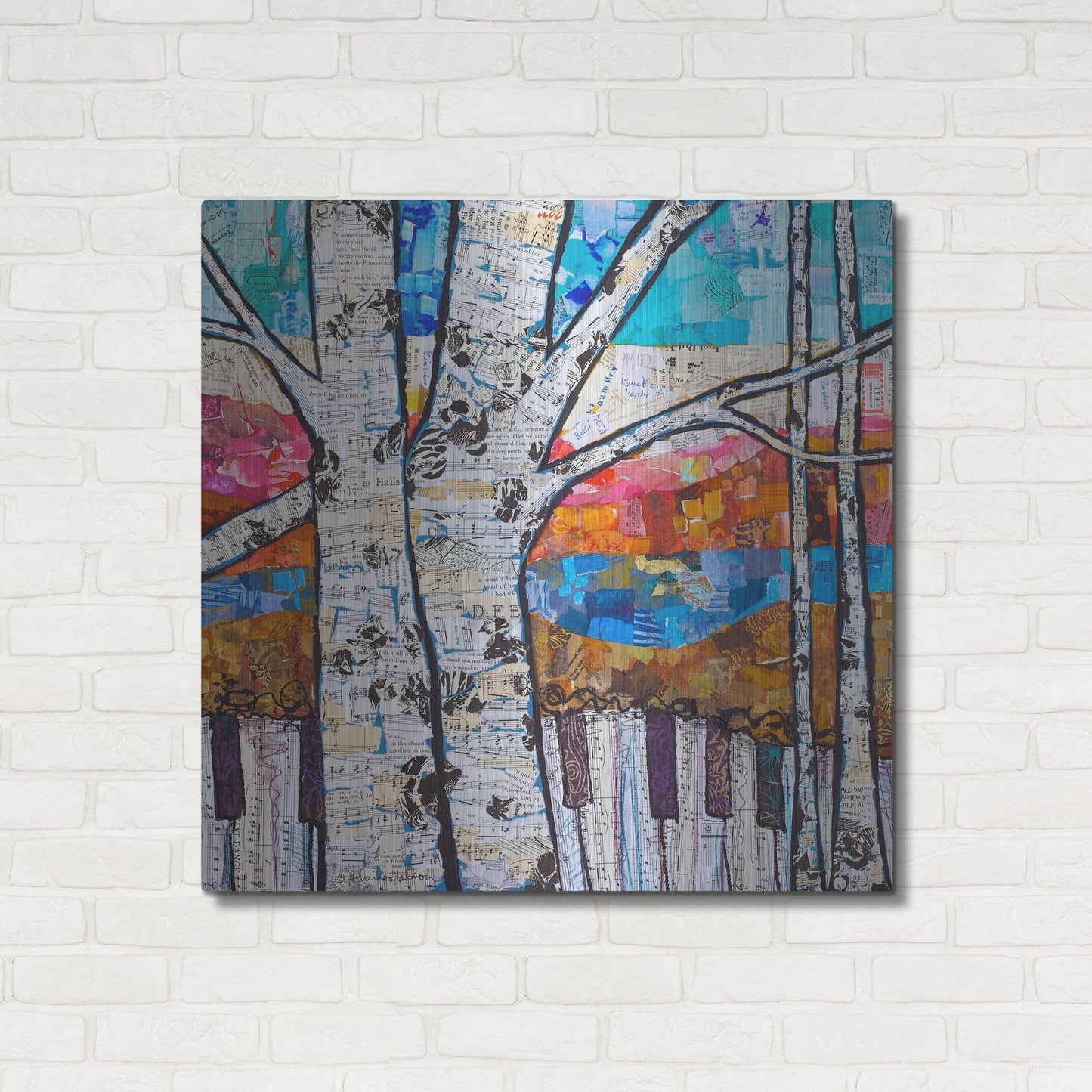 Luxe Metal Art 'Birch Keys 2' by St. Hilaire Elizabeth, Metal Wall Art,36x36