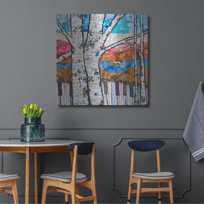 Luxe Metal Art 'Birch Keys 2' by St. Hilaire Elizabeth, Metal Wall Art,36x36