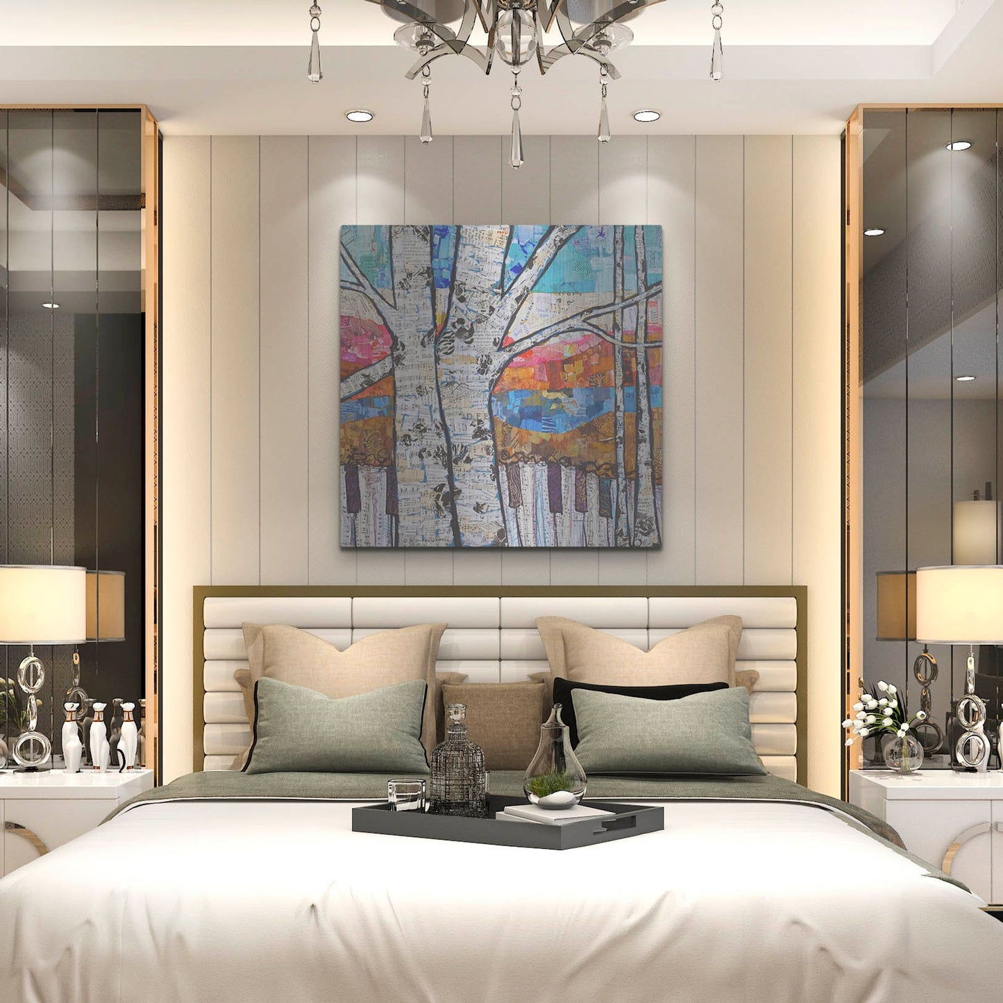 Luxe Metal Art 'Birch Keys 2' by St. Hilaire Elizabeth, Metal Wall Art,36x36