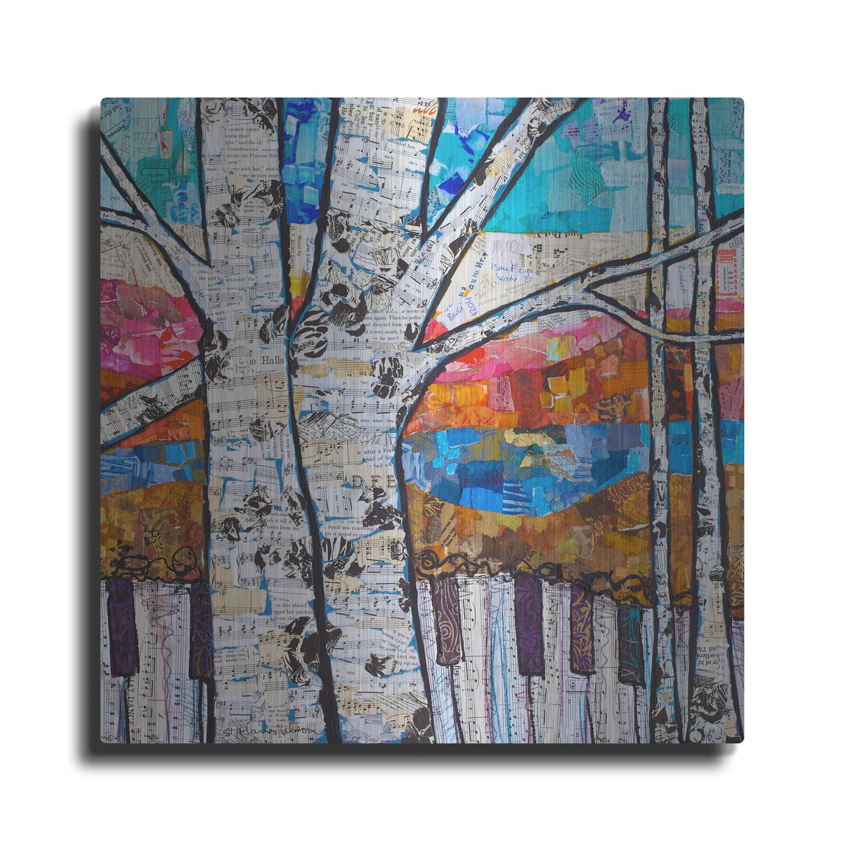 Luxe Metal Art 'Birch Keys 2' by St. Hilaire Elizabeth, Metal Wall Art