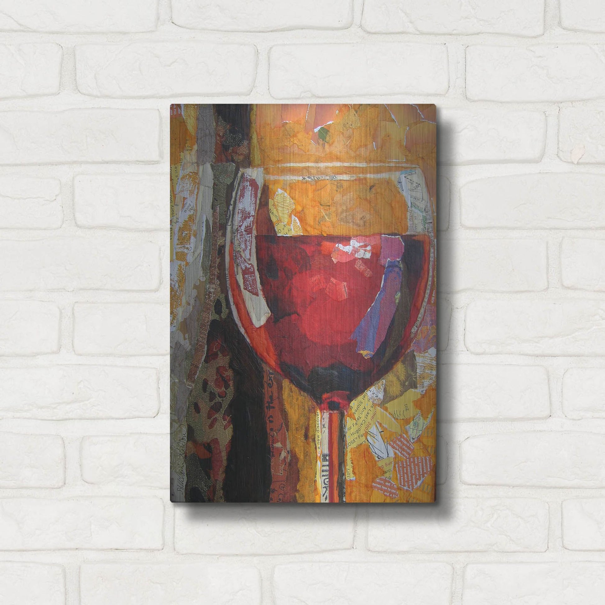 Luxe Metal Art 'Vino' by St. Hilaire Elizabeth, Metal Wall Art,12x16