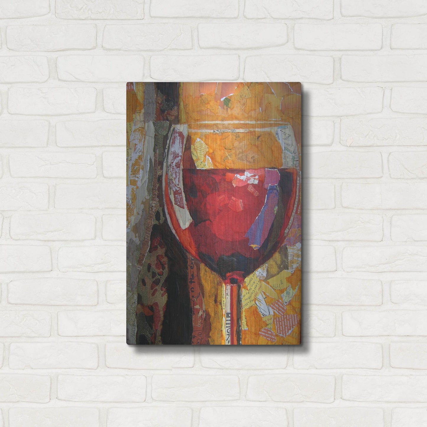 Luxe Metal Art 'Vino' by St. Hilaire Elizabeth, Metal Wall Art,16x24