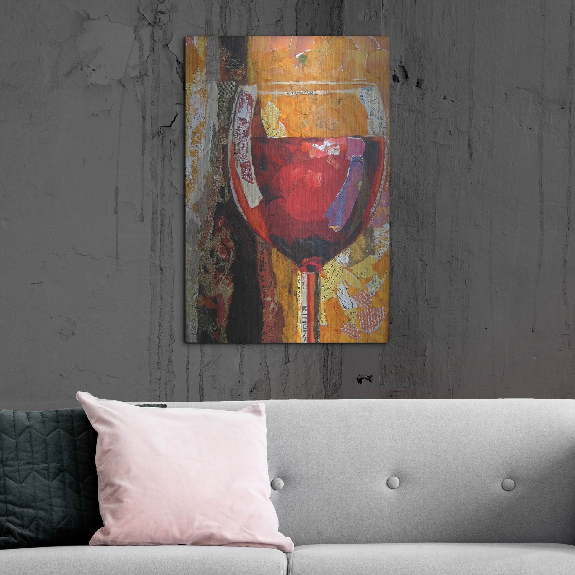 Luxe Metal Art 'Vino' by St. Hilaire Elizabeth, Metal Wall Art,24x36