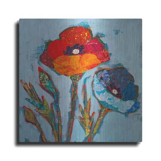 Luxe Metal Art 'Poppy 4' by St. Hilaire Elizabeth, Metal Wall Art