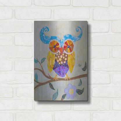 Luxe Metal Art 'Owl Always Love You' by St. Hilaire Elizabeth, Metal Wall Art,12x16