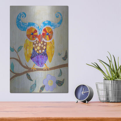 Luxe Metal Art 'Owl Always Love You' by St. Hilaire Elizabeth, Metal Wall Art,12x16