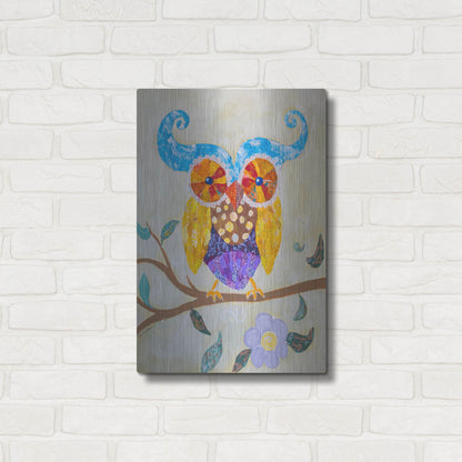 Luxe Metal Art 'Owl Always Love You' by St. Hilaire Elizabeth, Metal Wall Art,16x24