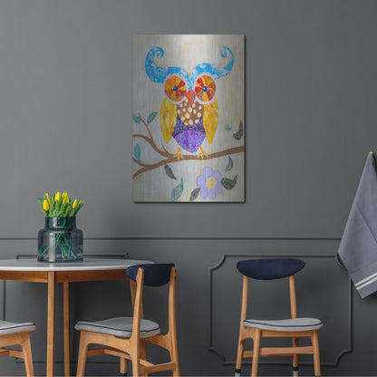 Luxe Metal Art 'Owl Always Love You' by St. Hilaire Elizabeth, Metal Wall Art,24x36