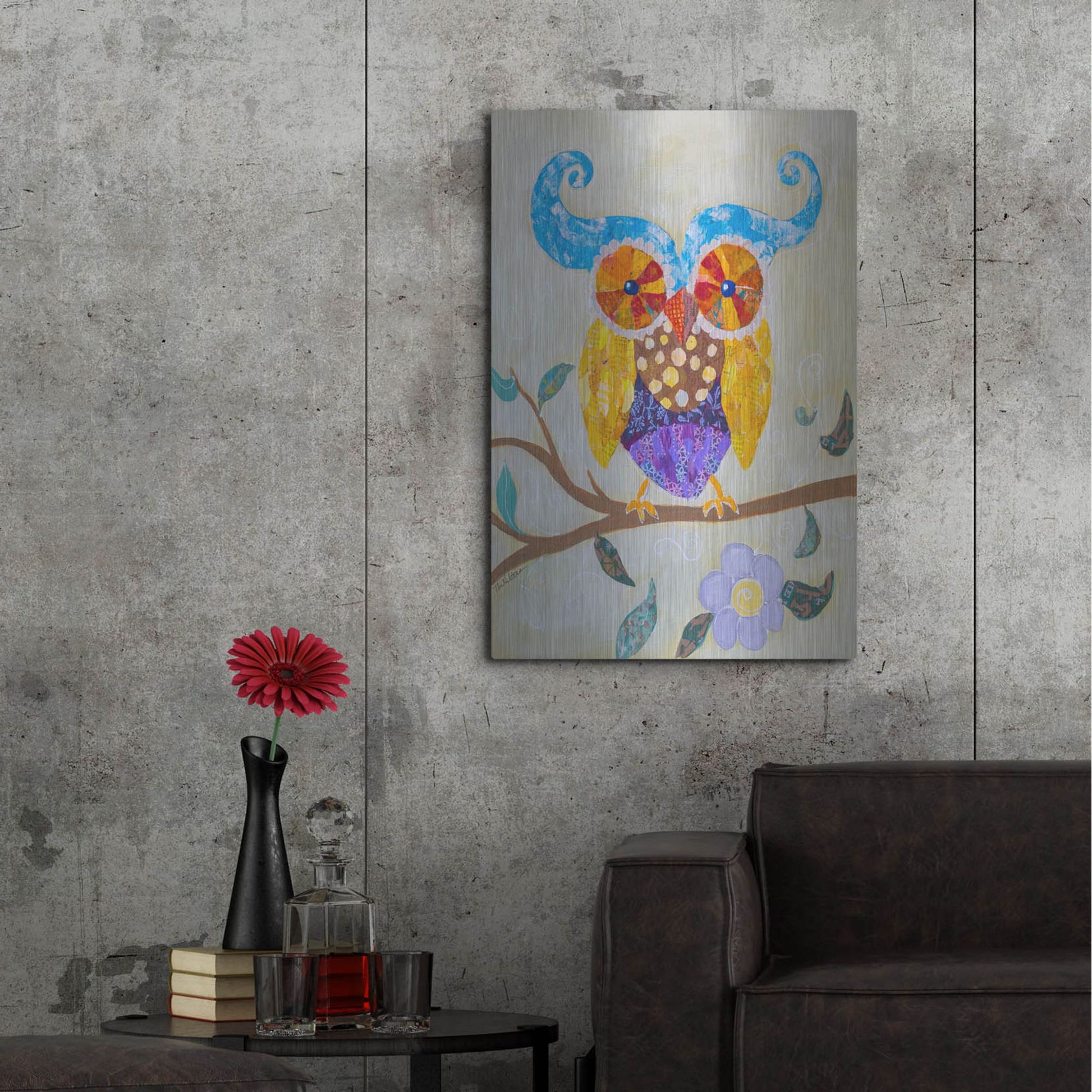 Luxe Metal Art 'Owl Always Love You' by St. Hilaire Elizabeth, Metal Wall Art,24x36