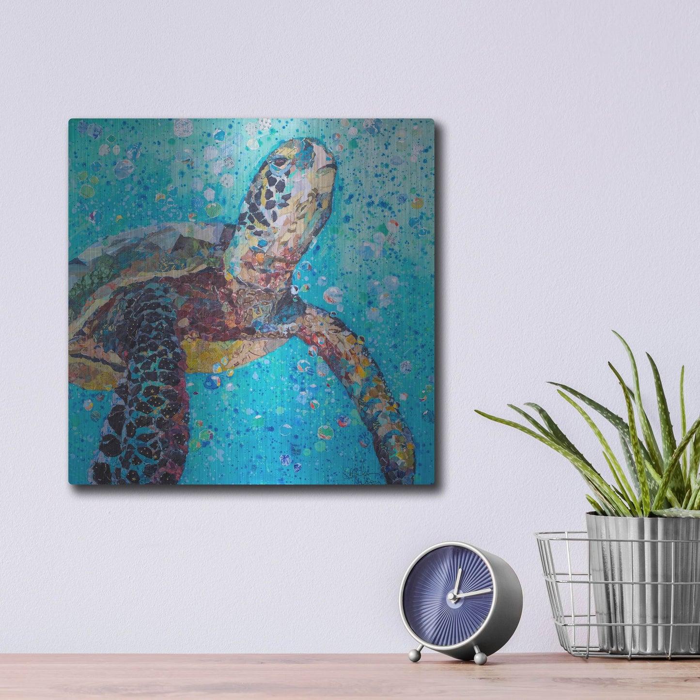 Luxe Metal Art 'Water Baby' by St. Hilaire Elizabeth, Metal Wall Art,12x12