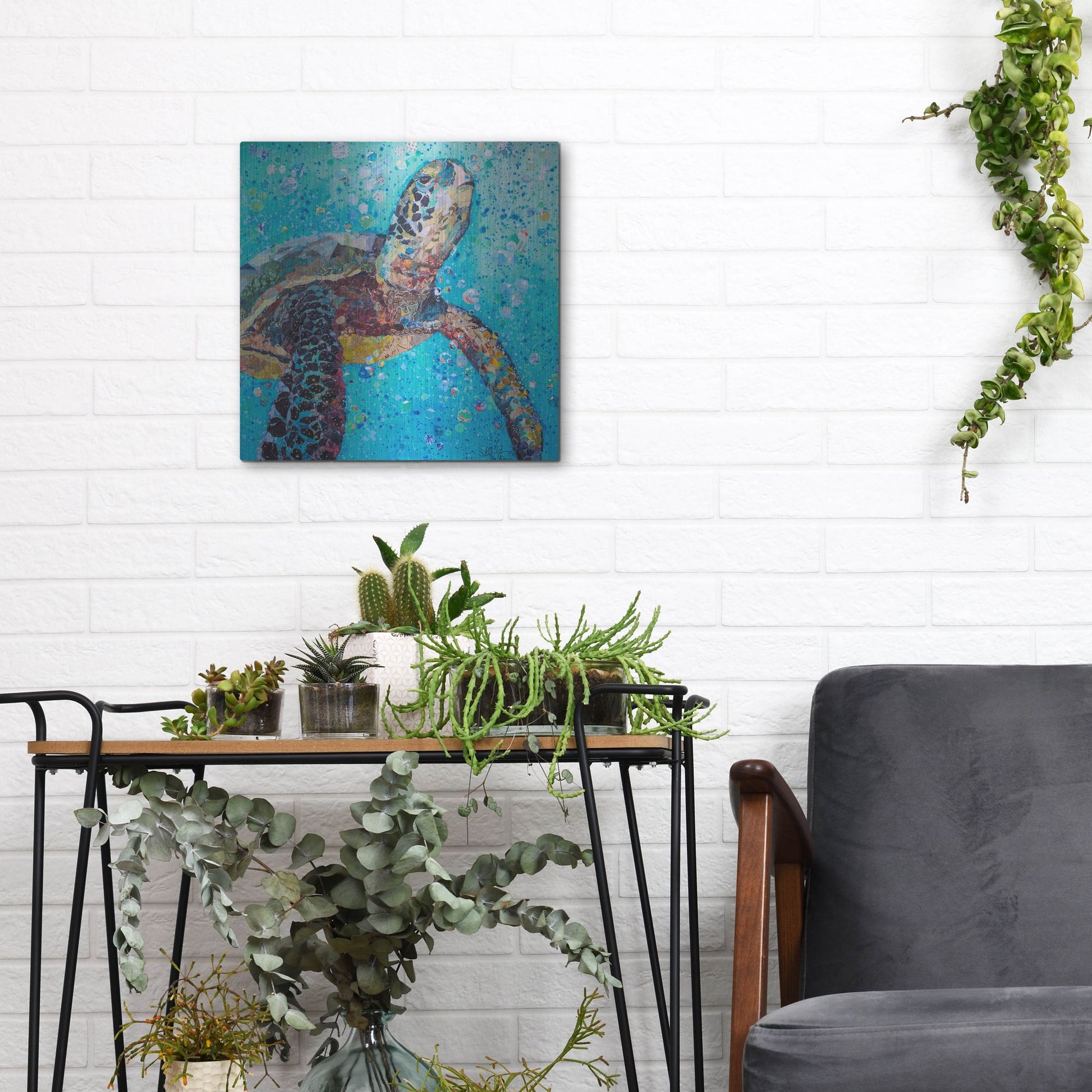 Luxe Metal Art 'Water Baby' by St. Hilaire Elizabeth, Metal Wall Art,12x12