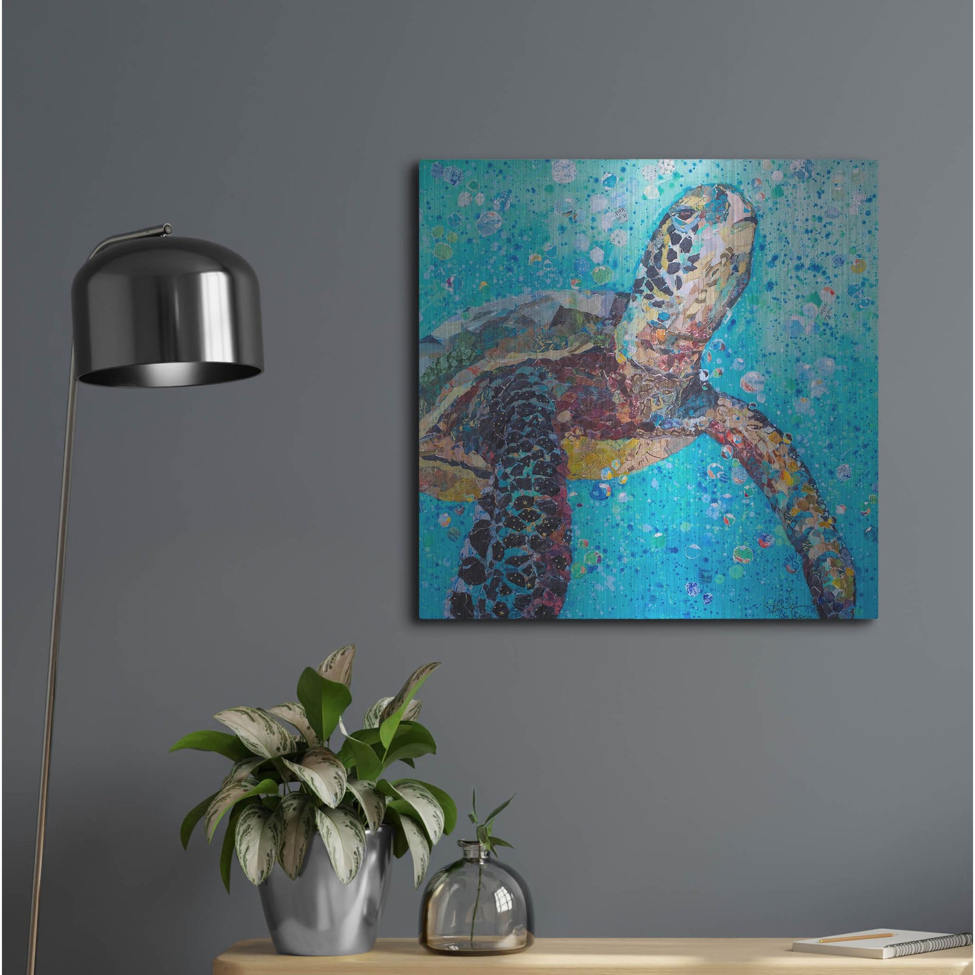 Luxe Metal Art 'Water Baby' by St. Hilaire Elizabeth, Metal Wall Art,24x24