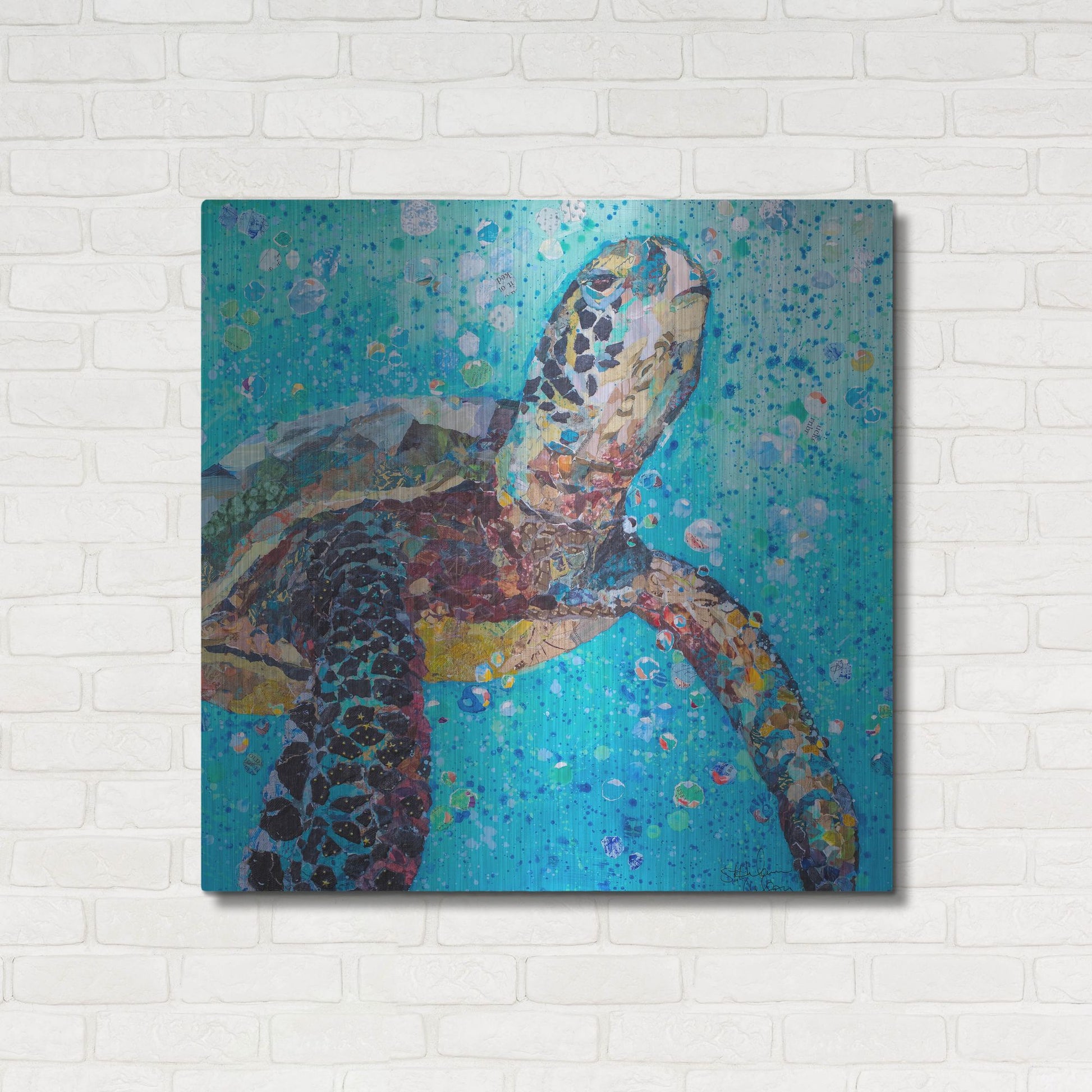 Luxe Metal Art 'Water Baby' by St. Hilaire Elizabeth, Metal Wall Art,36x36