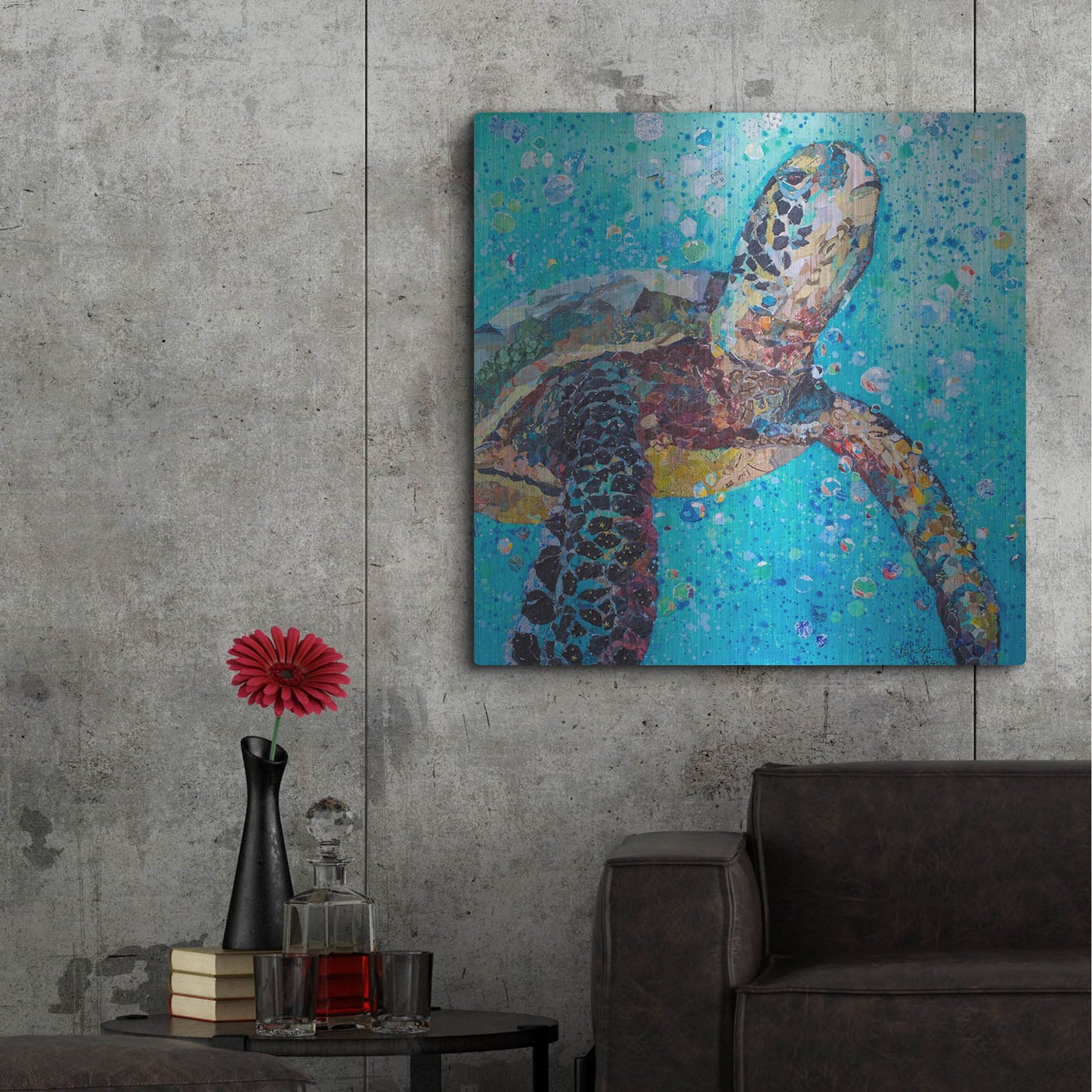 Luxe Metal Art 'Water Baby' by St. Hilaire Elizabeth, Metal Wall Art,36x36
