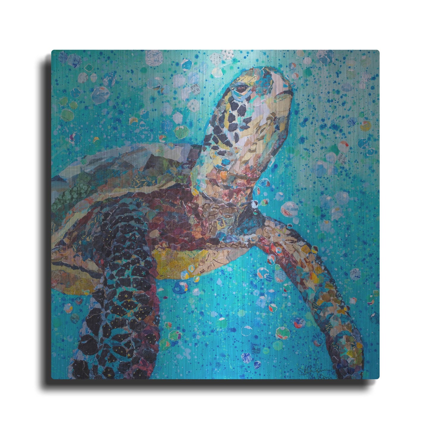 Luxe Metal Art 'Water Baby' by St. Hilaire Elizabeth, Metal Wall Art