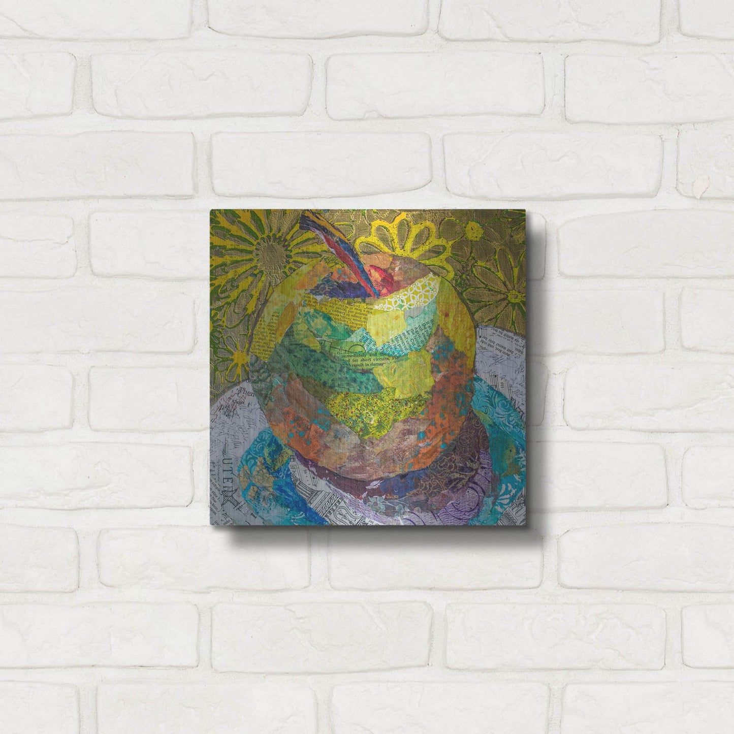 Luxe Metal Art 'Granny SMith' by St. Hilaire Elizabeth, Metal Wall Art,12x12