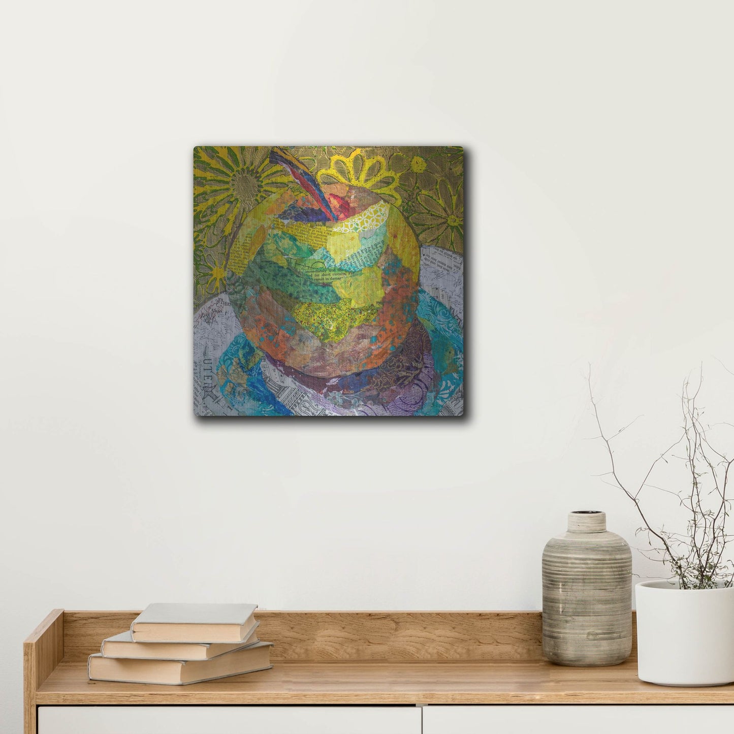 Luxe Metal Art 'Granny SMith' by St. Hilaire Elizabeth, Metal Wall Art,12x12