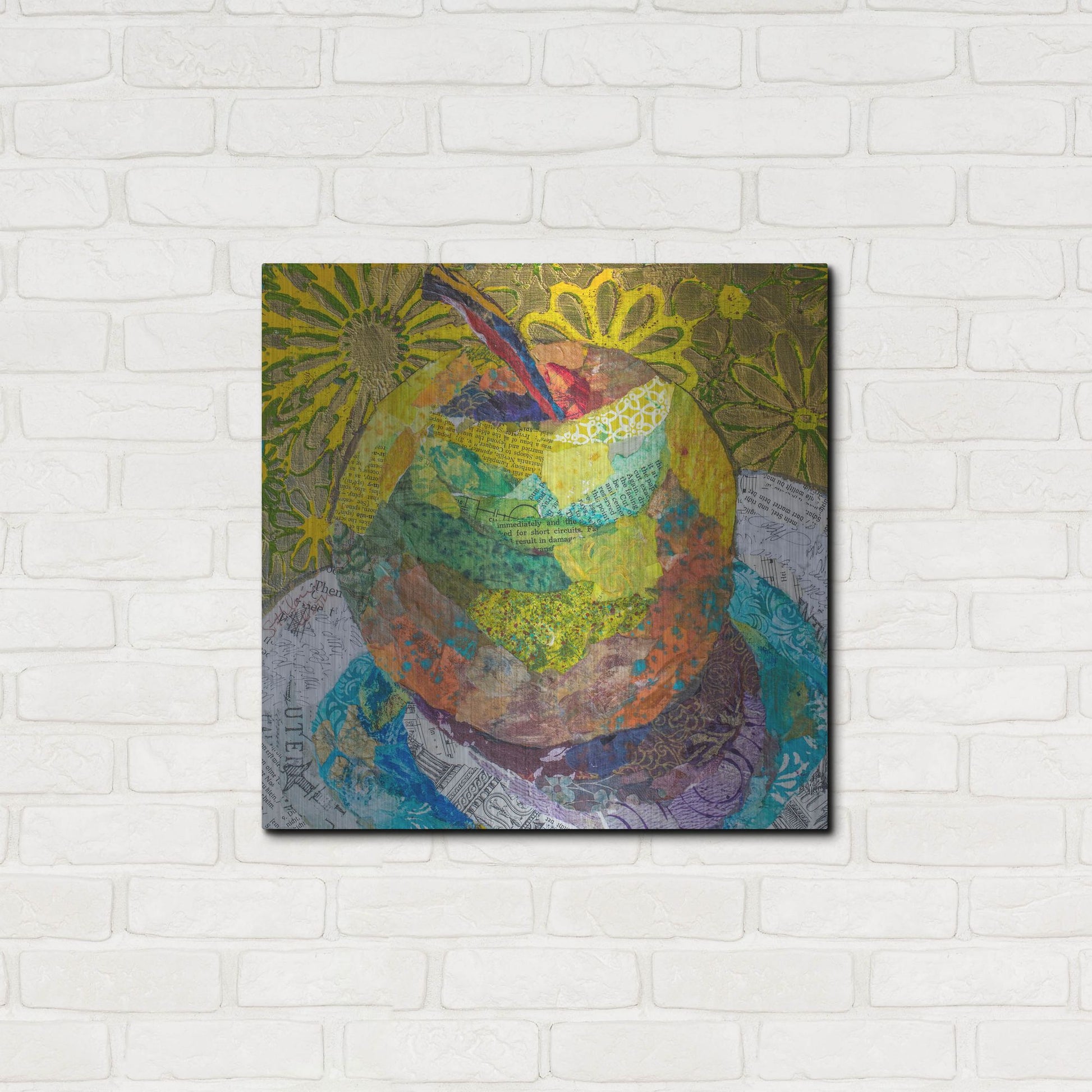 Luxe Metal Art 'Granny SMith' by St. Hilaire Elizabeth, Metal Wall Art,24x24