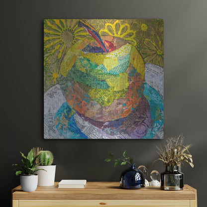 Luxe Metal Art 'Granny SMith' by St. Hilaire Elizabeth, Metal Wall Art,24x24